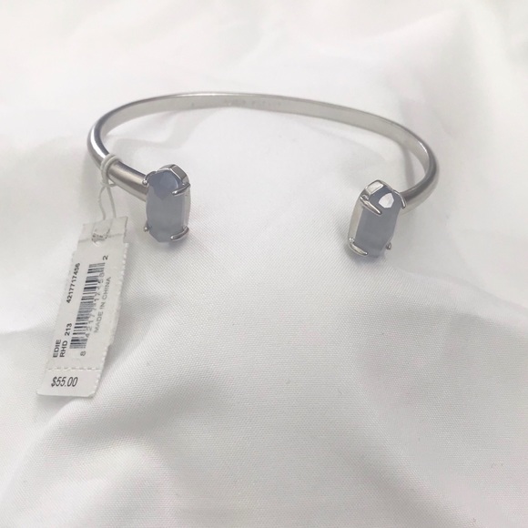 SOLD Kendra Scott Edie Rhodium and Slate Cats eye - Picture 3 of 4